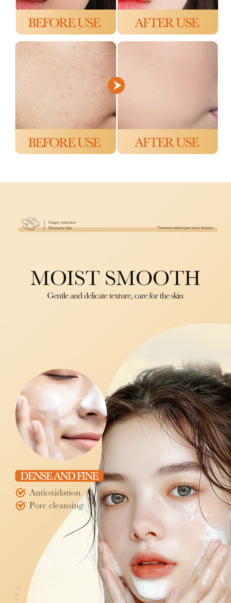 Turmeric Skincare Set SADOER Cleansing, moisturizing, hydrating five-piece set for  foreign trade wholesale