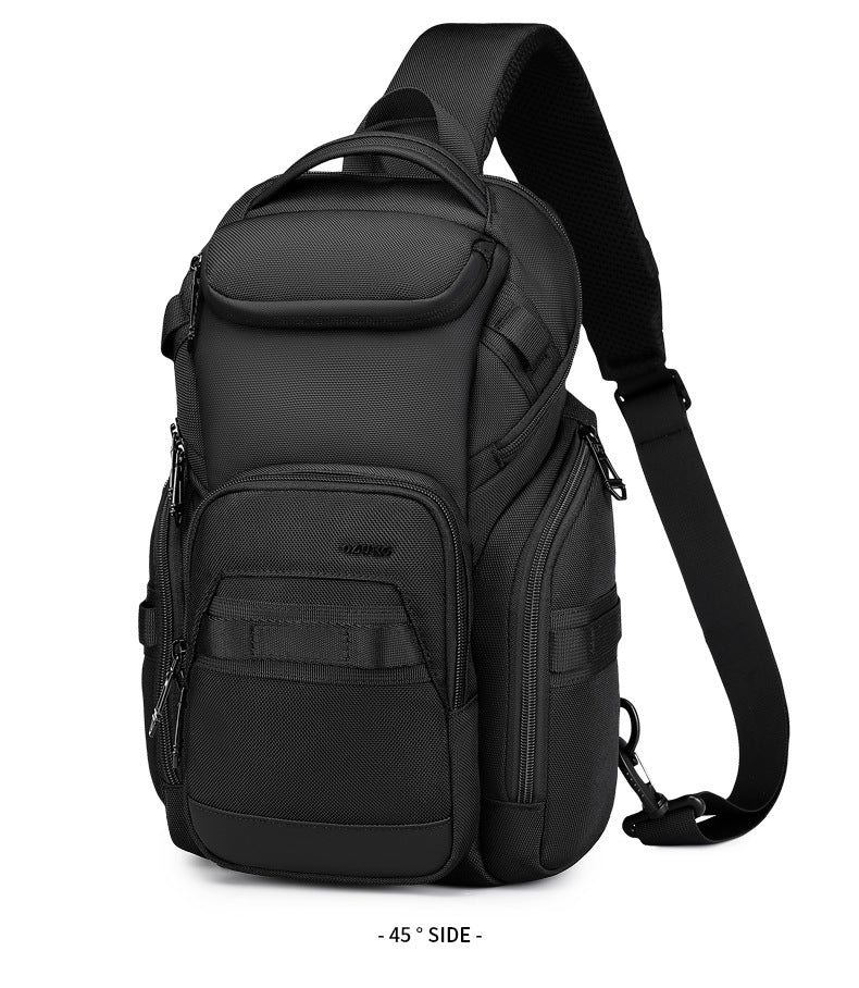 OZUKO Men's Chest Bag Waterproof Large Capacity Multifunctional Crossbody Bag Trendy Portable Lightweight High-end Feel Single Shoulder Bag