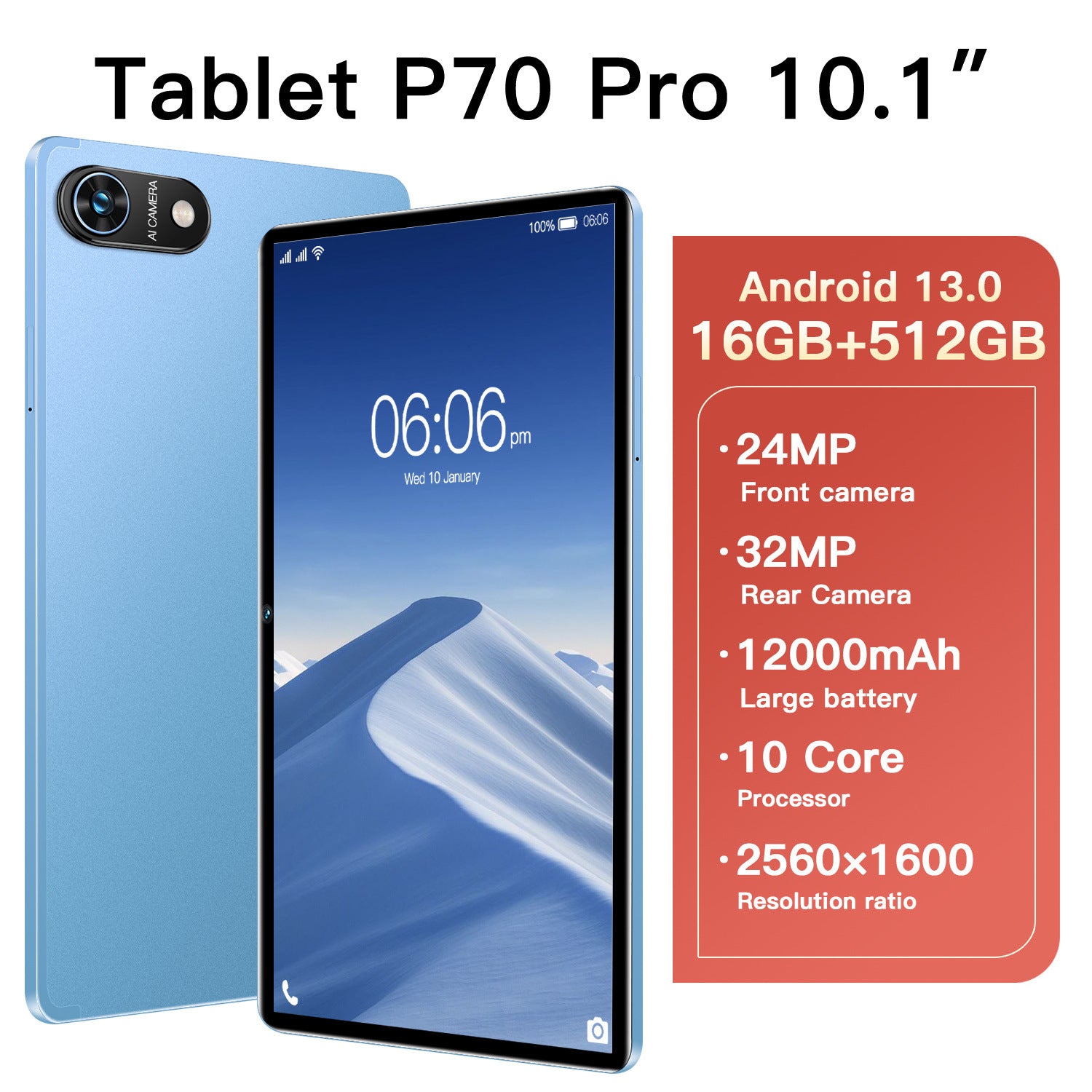 P70 Pro Tablet Pc10Inch Full HD Screen4G/5G Dual SIM Card Call WIFI(Popular)