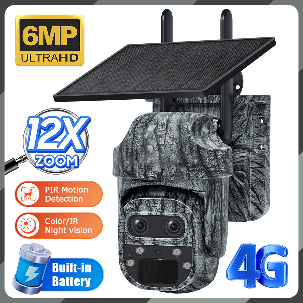 Exclusive Supply600Wan HD Night Vision Camera Low Power Consumption4G Solar Camouflage Camera12Zoom