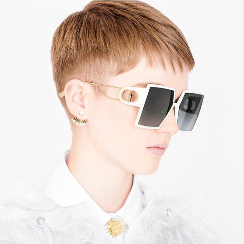 Fashion Large Frame Sunglasses for Women ins Internet Celebrity Style Square Frame Sunglasses for Women Trendy Street Photography Glasses sunglasses