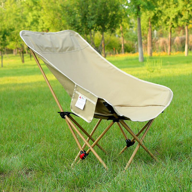 Three-Position Adjustable Moon Chair Reclining Heightened Backrest Outdoor Folding Camping Portable Multi-Functional Chair Camping Chair