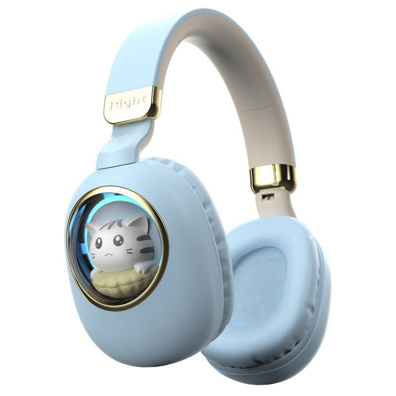 Head-mounted Bluetooth Wireless Earphones Cute Cartoon Cat Full Ear Long Battery Life Support Customization Noise Reduction Cat Ear