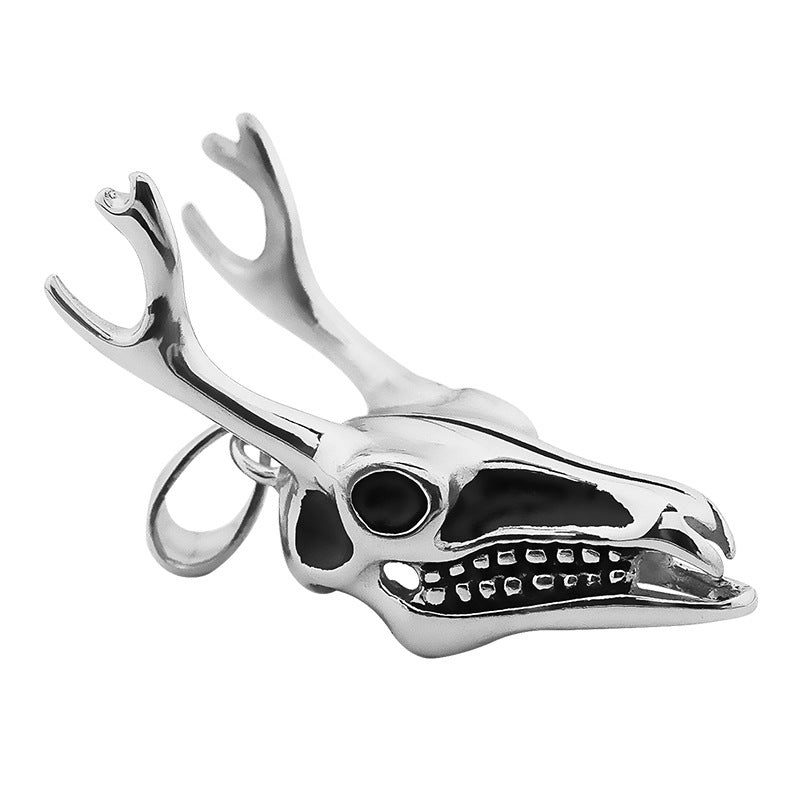 Hot Sale European and American Retro Punk Sheep Skull Stainless Steel Pendant Wholesale Accessories for Trendy Men's Rock Street Style