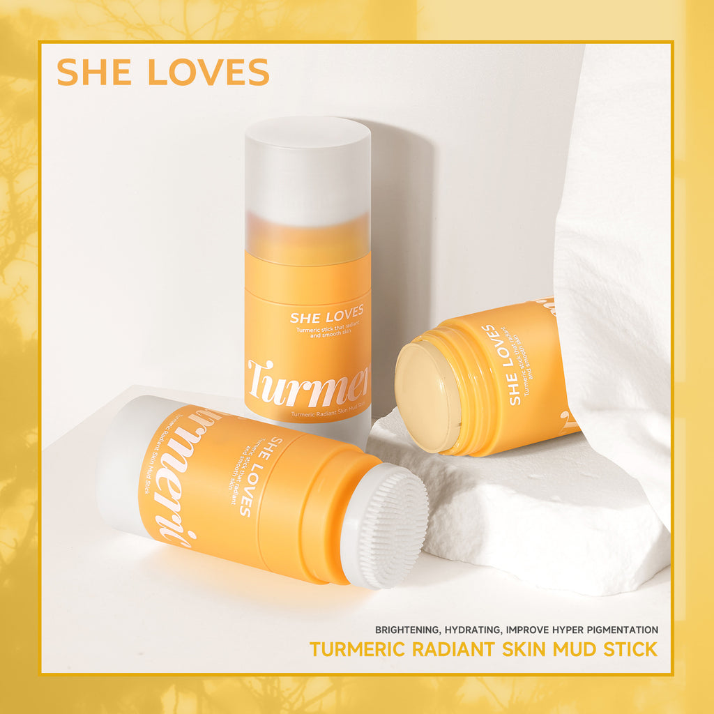 Exclusive Supply sheloves Turmeric Solid Mask Deep Cleansing Brightening Skin Color Oily Skin Smear Mud Mask Stick