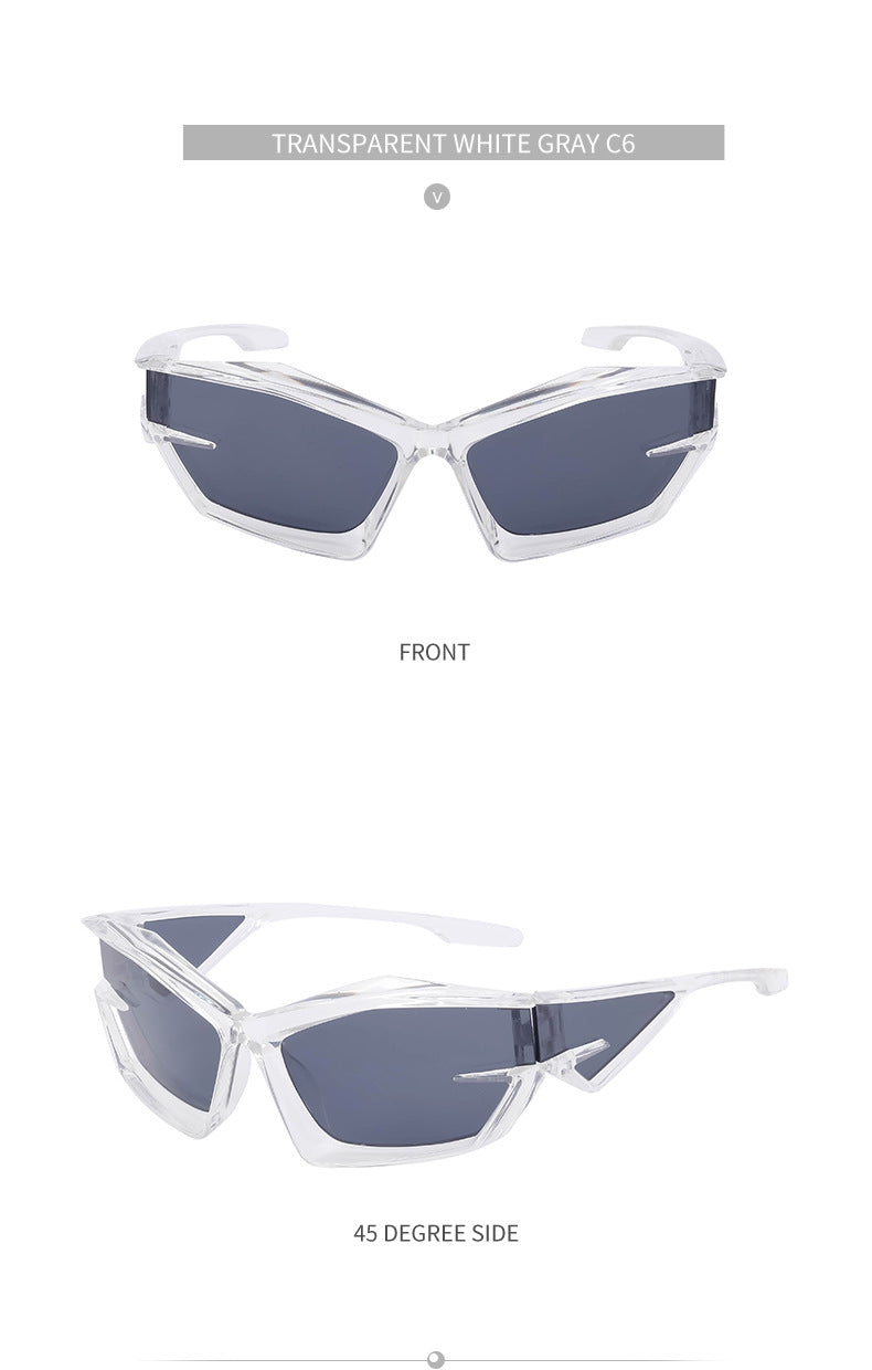 European and American style unique shaped sunglasses for men Y2K Millennium Future Technology Sunglasses for Women Trendy Glasses Wholesale