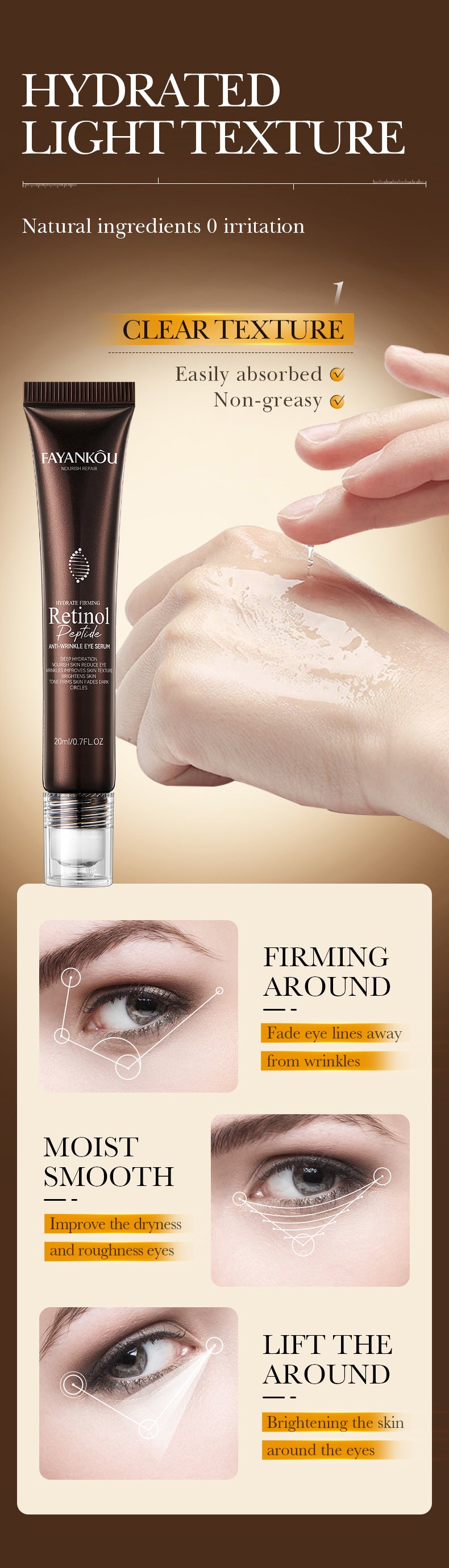 Retinol Peptide Skincare Series  FAYANKOU Amino Acid Facial Cleanser  Wholesale