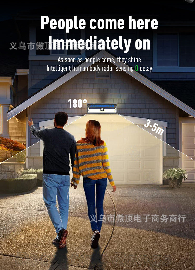 New Solar Wall Light Outdoor Human Body Sensor Light COB Courtyard Home Lighting Street Lamp Waterproof LED Garage Light
