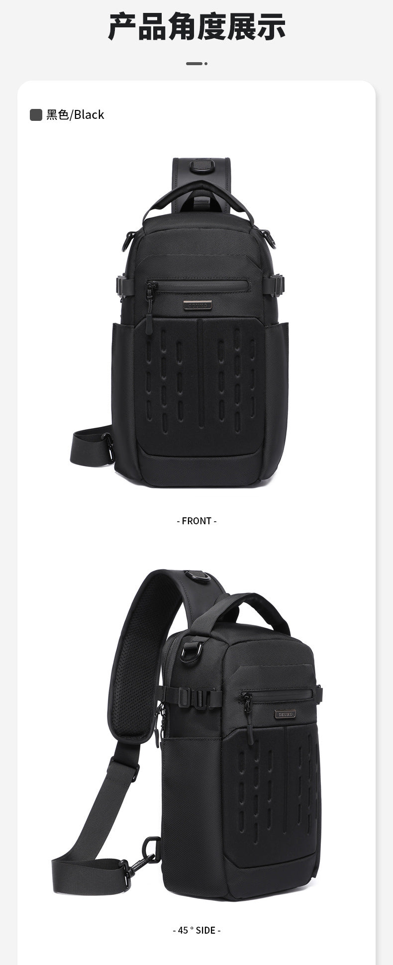 OZUKO Men's Chest Bag Waterproof Multifunctional Crossbody Bag Trendy Portable Small Backpack Large Capacity Single Shoulder Men's Bag