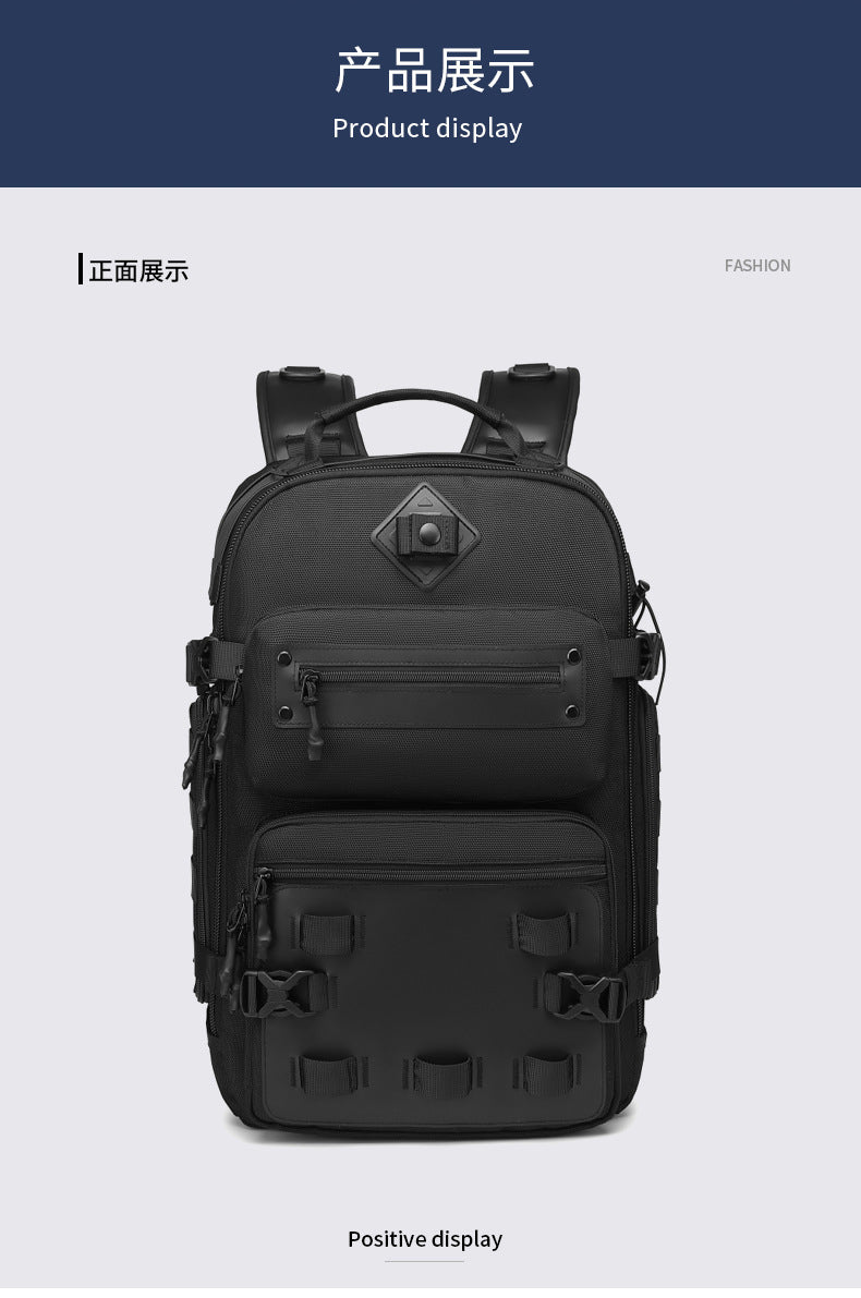 ozuko Men's Tactical Backpack Waterproof and Wear-Resistant Computer Backpack Outdoor Mountaineering Large Capacity Commuting Travel Bag