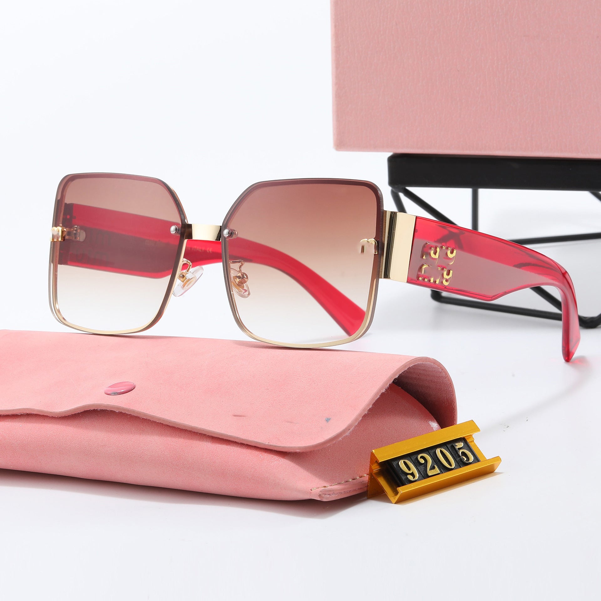 M New European and American Style ins Internet Celebrity Style One-Piece Round Frame Sunglasses for Women Fashionable Acetate Glasses with Strap logo