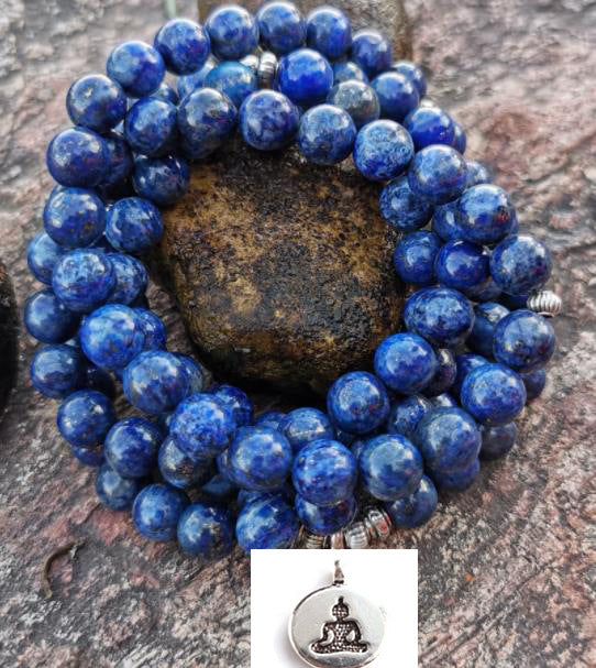 108Pink Quartz Bracelet Lotus Lucky Tree Pendant Labradorite Braided Bracelet Agate Tiger Eye Elastic Bracelet