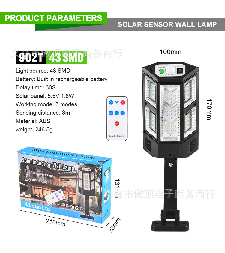 Step into the New Solar Light Outdoor Motion Sensor Light Waterproof Garden Light with Remote Control Garage Light LED Street Lamp
