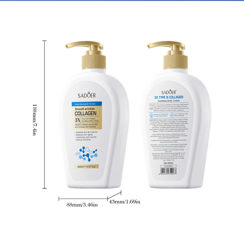 Type III Collagen Body Lotion SADOER Autumn and winter moisturizing body lotion cross-border foreign trade wholesale
