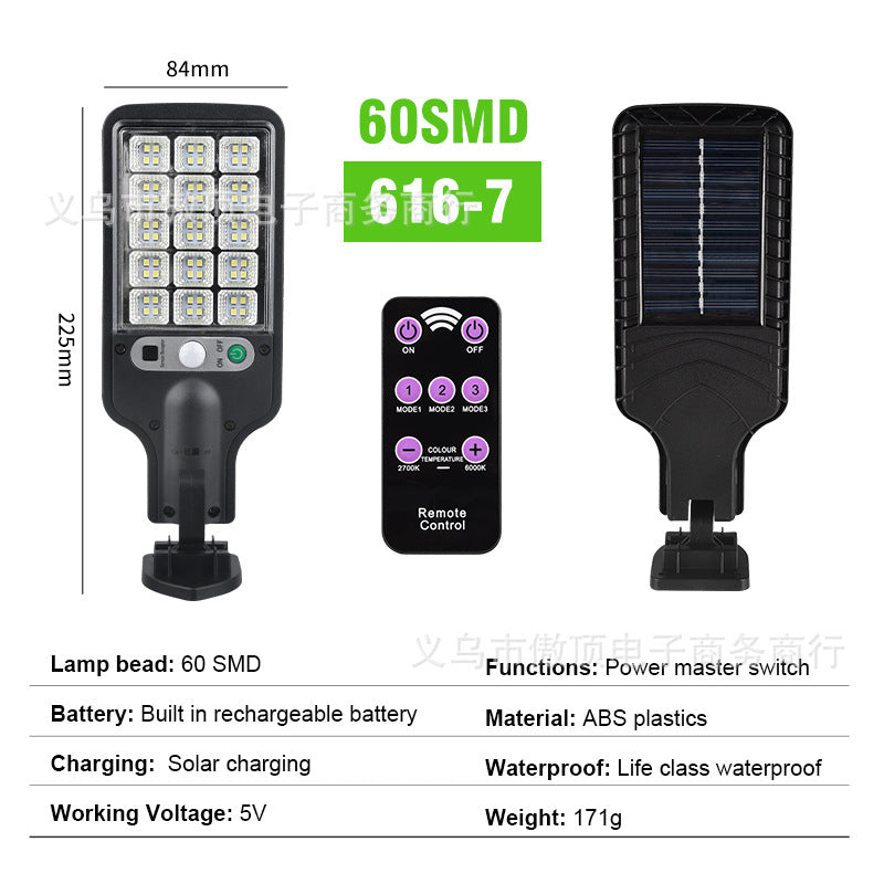 New Solar Street Light LED Outdoor lighting human body sensor garden light with remote control wall lamp Waterproof