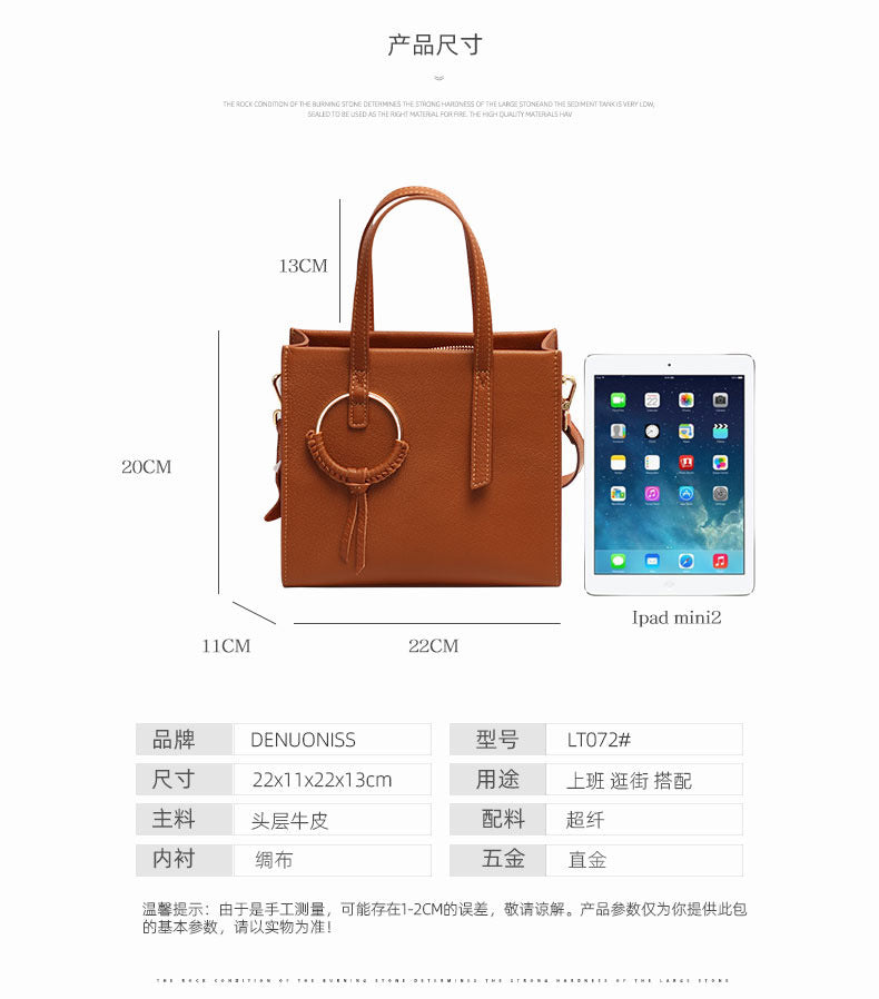 Simple Women's Single Shoulder Handbag Large Capacity Women's Crossbody Bag for Work Commute Cowhide Women's Bag In Stock Wholesale