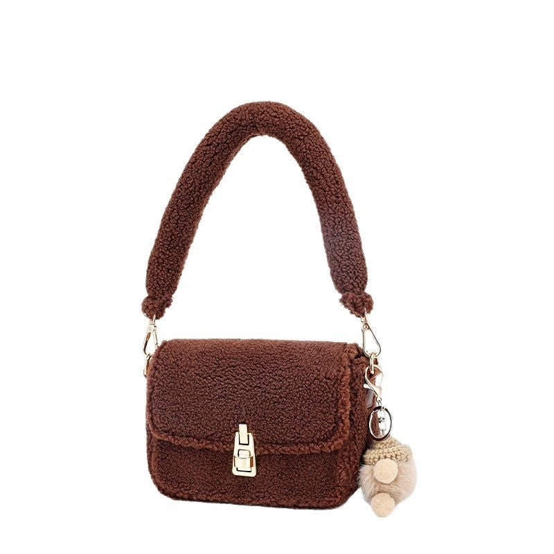 Korean Style Fashion Plush bsga Single Shoulder Crossbody Small Square Bag Cute Trendy European and American Hot-Selling Women's Bag Wholesale