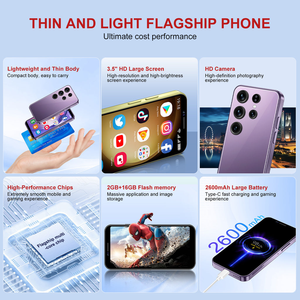 New S24 Ultra Mini Android Smartphone3.5Inch2+16G Mobile Phone Source Manufacturer Shenzhen