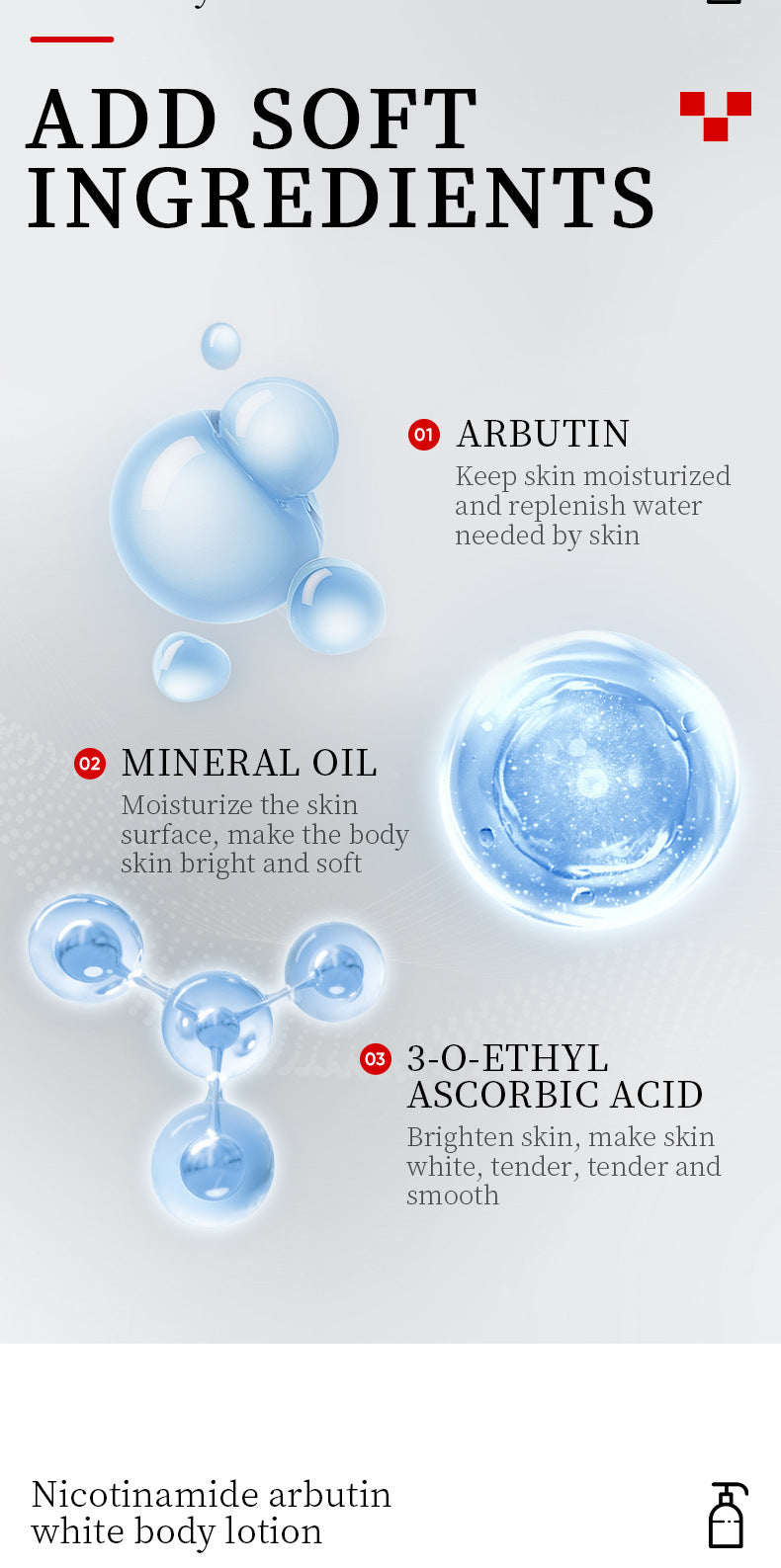 Whitening Body Lotion SADOER Niacinamide Arbutin Brightening Moisturizing Lotion Cross-Border Wholesale