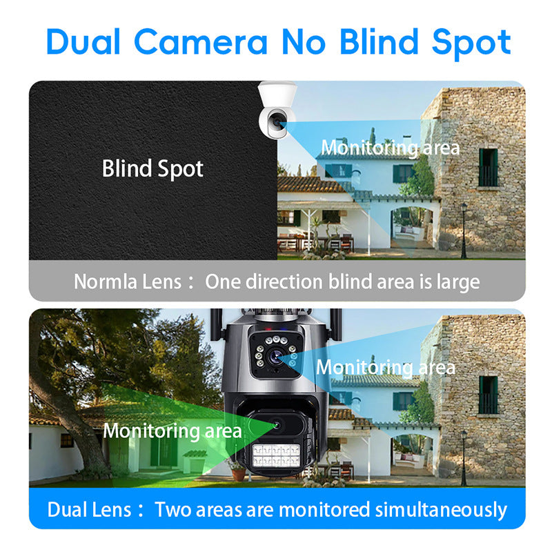 Surveillance Camera Dome Dual Screen Home Connection APP Binocular dual-lens outdoor HD wireless camera