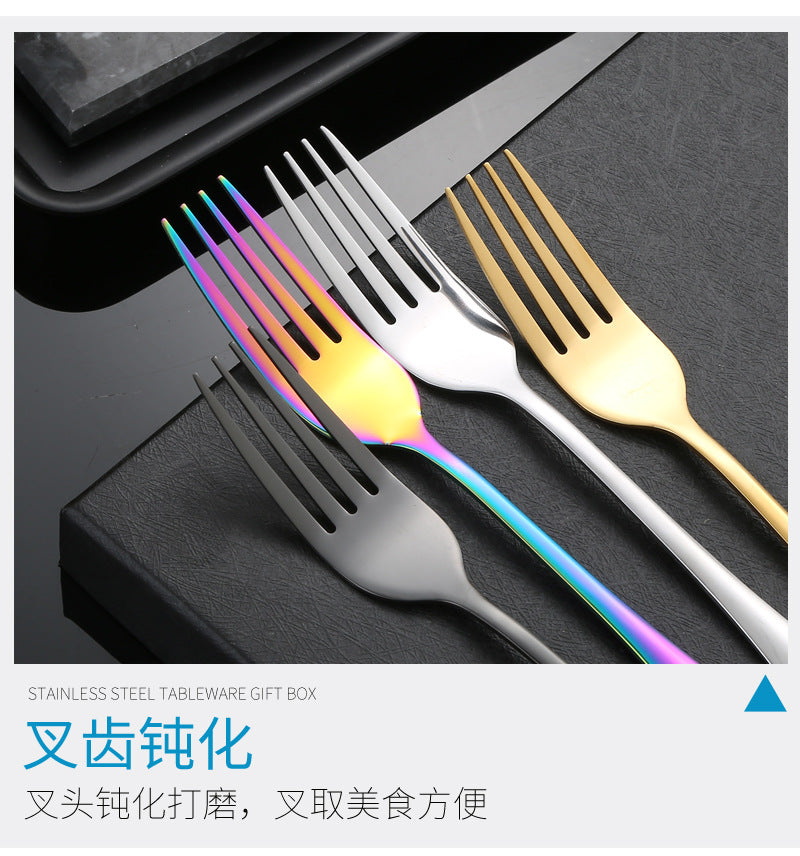 1010Stainless Steel Cutlery Western Knife Fork Spoon Set Western Restaurant Steak Knife Fork Four-Piece Gift Box