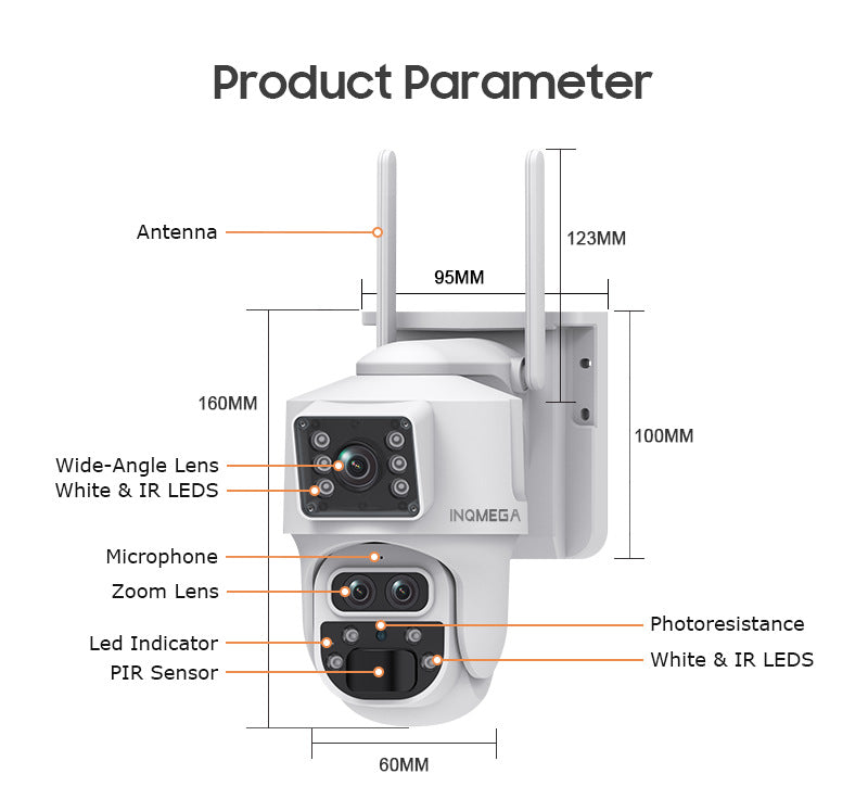 New Product4G Solar Camera Dual Lens Screen Gun Ball Trinocular152x Zoom Outdoor HD
