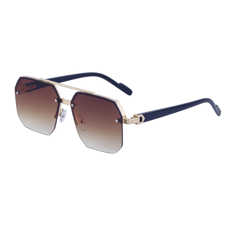 2025New style sunglasses with a high-end feel, European and American half-frame glasses, fashionable sunglasses for women with UV protection sunglasses