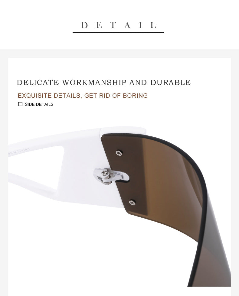Outdoor Sports Cycling Glasses for Women, Colorful Integrated Windproof Sunglasses, Trendy European and American Style, Large Frame Sunshade and Sun Protection Sunglasses