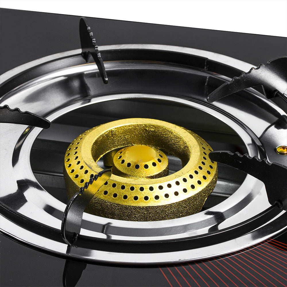 RAF Tabletop Flameout Protection Glass Rotating Fire Intense Gas Stove Three Burners Household Liquefied Gas Stove R.8052