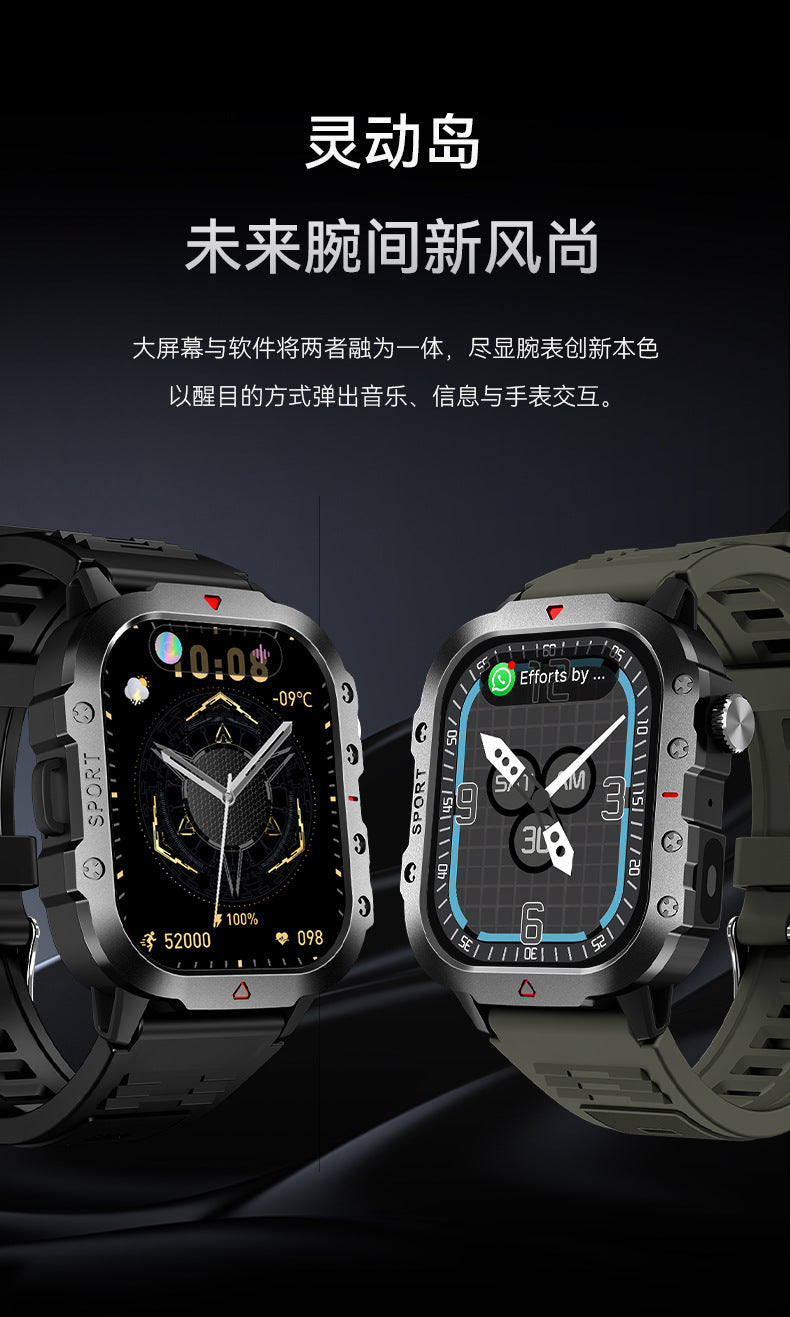 H11Smart Watch2.01inch Bluetooth Call Heart Rate Blood Sugar Smart Island Message Reminder Three-Proof Sports