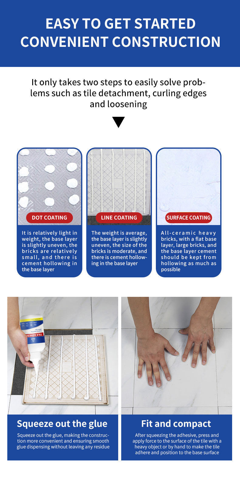 Tile Adhesive Cement Repair Floor Tile Hollow Drum Penetration Bonding Repair Wall Tile Falling Back Adhesive Strong Bonding Agent