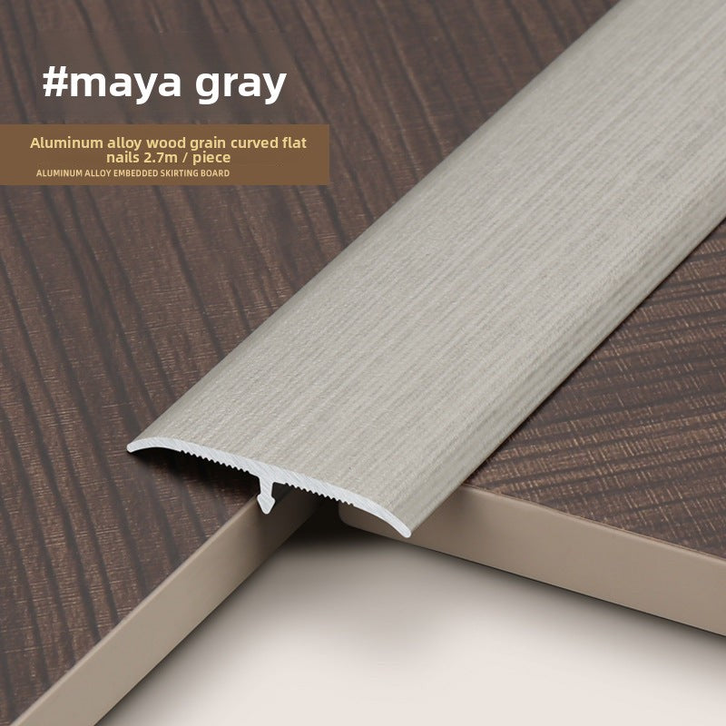 Aluminum alloy wood grain flooring trim edge strip t Door threshold edge trim strip, door seam trim strip, aluminum buckle strip