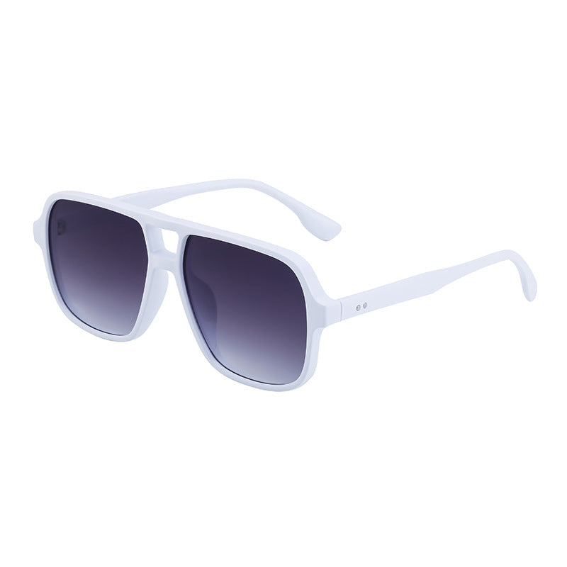 European and American Retro Double Bridge Sunglasses for Men, Large Frame Driving Sunglasses, Men's Outdoor Hiking Sun Protection Glasses shades