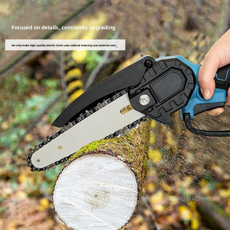 Garden Cordless Mini Chainsaw Garden Logging Electric Saw Lithium Battery4/61-inch Mini Saw Single Handheld Electric Chain Saw