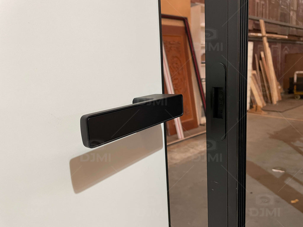 China Top Manufacturers Custom Aluminum Frame HPL/Melamine Surface Internal Hidden Wood Door with Silent Lock for House Interior