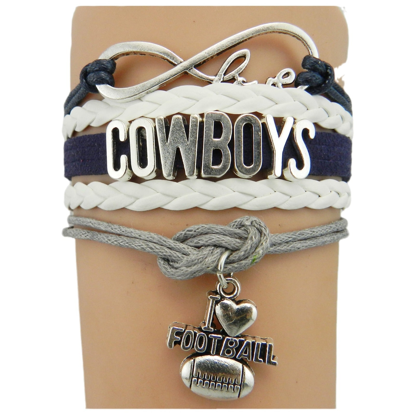 COWBOYS Cowboys Braided Bracelet Men's Football Sports Helmet Bracelet Letter Braided Football Bracelet