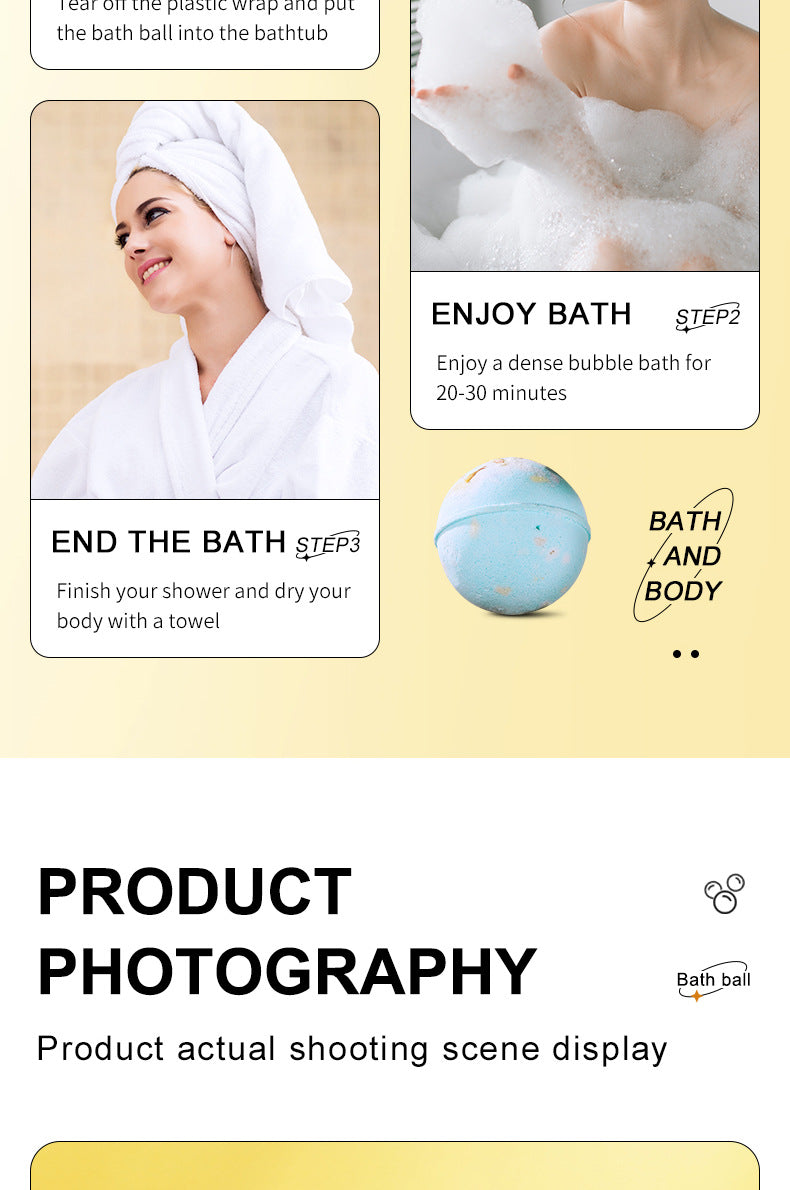 Dried Flower Explosive Bath Salt Ball100gSADOER Clean Fragrance Bath Ball  Wholesale