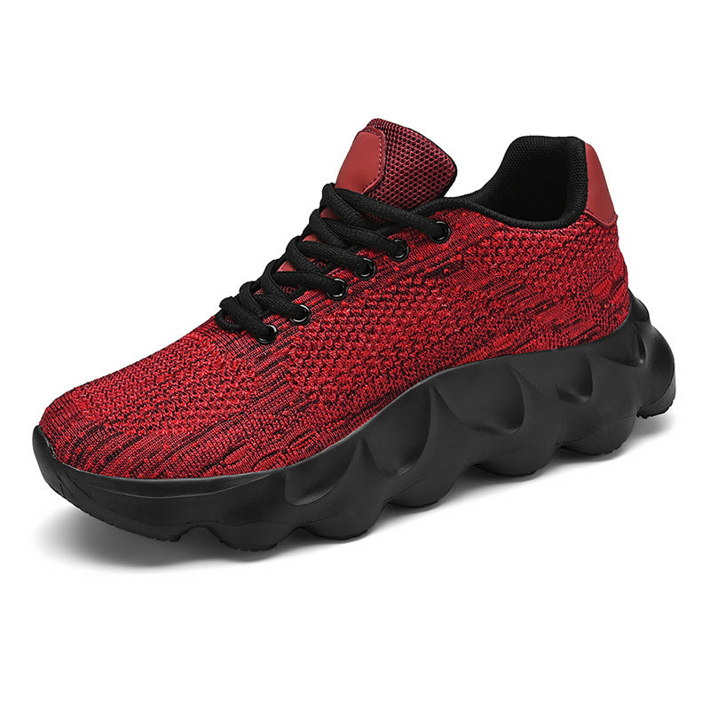 2025Autumn Large Size Men's Mesh Breathable Lightweight Height-Increasing Running Shoes Outdoor Hiking Casual Sports Shoes