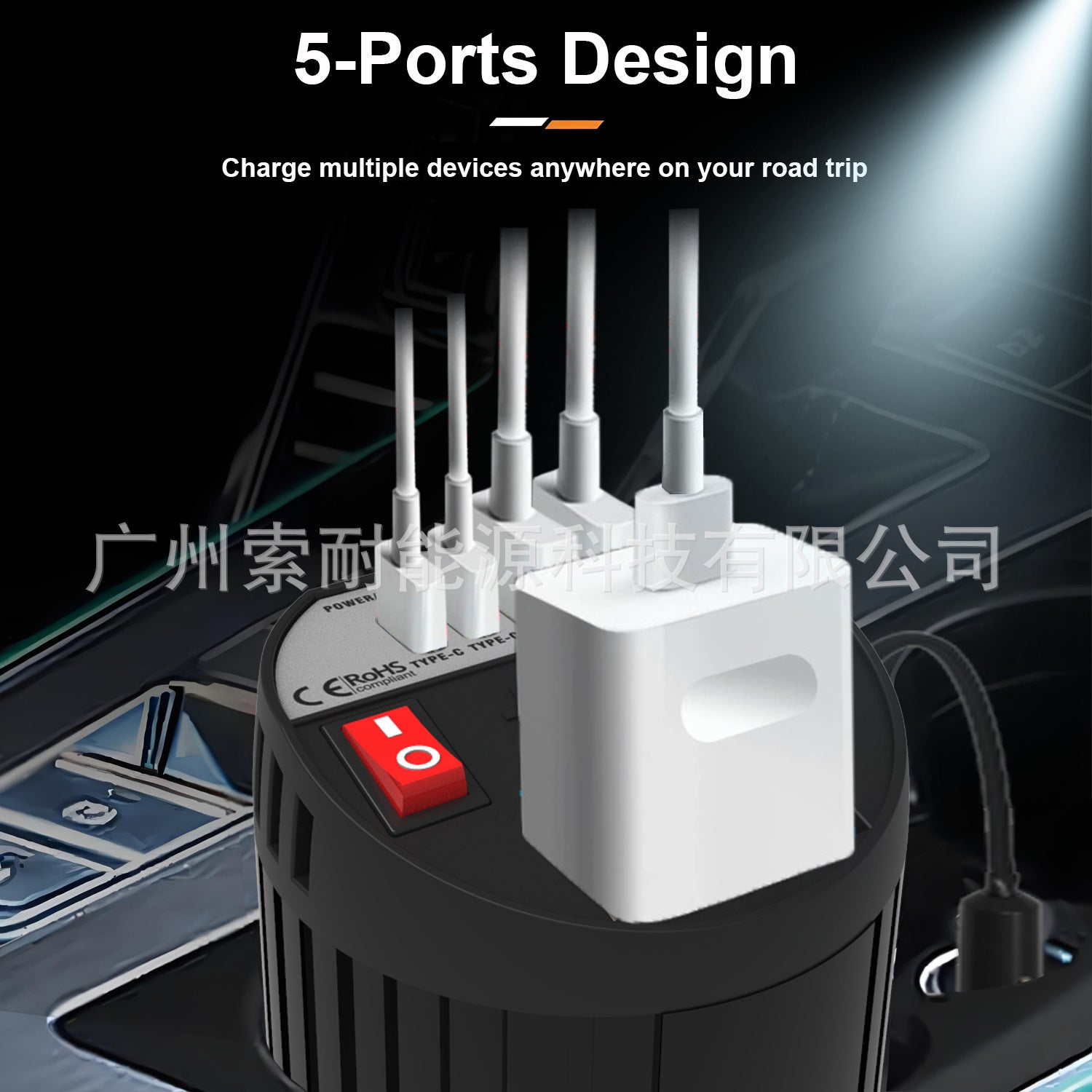 Cup-shaped Car Inverter200W 12V Turn110V220V Double USB Type-C Exclusive Supply inverter