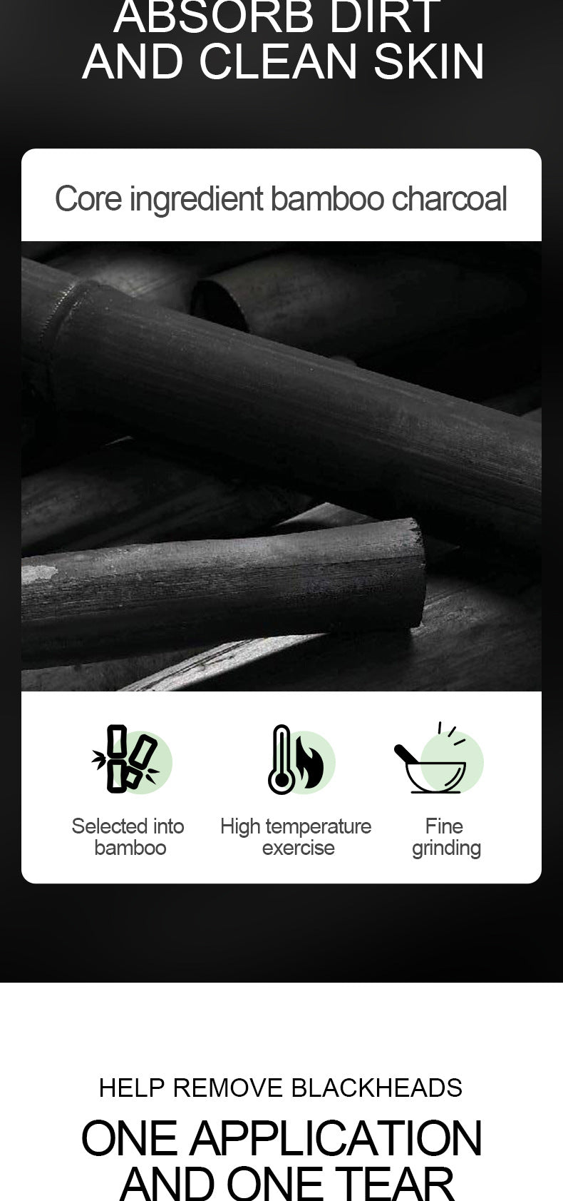 Nose Strips Pack SADOER Bamboo Charcoal Blackhead Absorbing Nose Mask Patch T District Nursing  Foreign Trade Wholesale