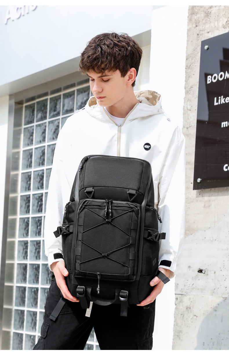 OZUKO Travel Backpack Men's Large Capacity Waterproof Outdoor Mountaineering Computer Backpack Camouflage Commuting School Bag