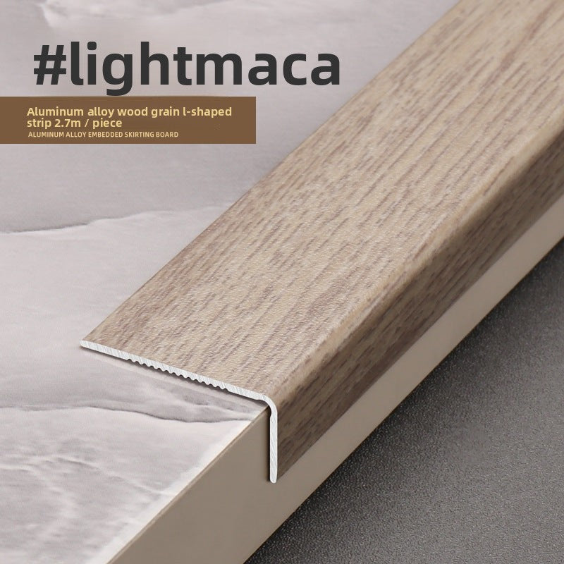 Aluminum alloy wood grain L Right-angle ultra-narrow wood flooring edge trim strip7Door threshold edging trim, wardrobe corner fastener strip