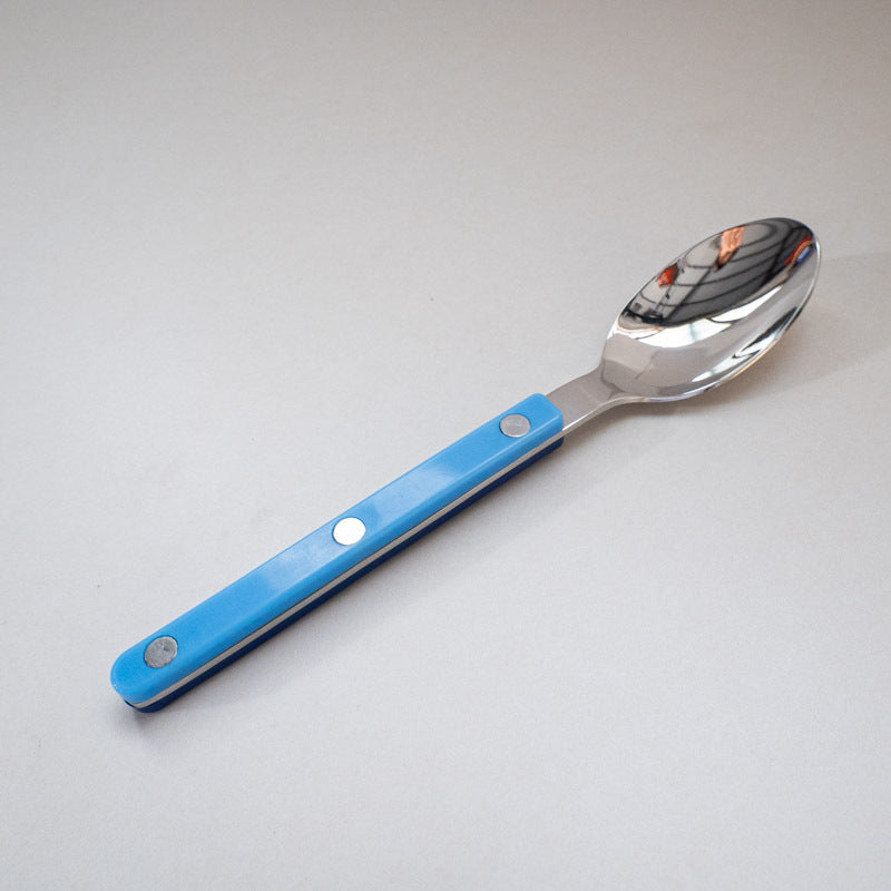 Color-Block Clip Handle Nail Dinnerware304Stainless Steel Tableware ins Nordic Style Spoon High Aesthetic6Set of Western Cutlery