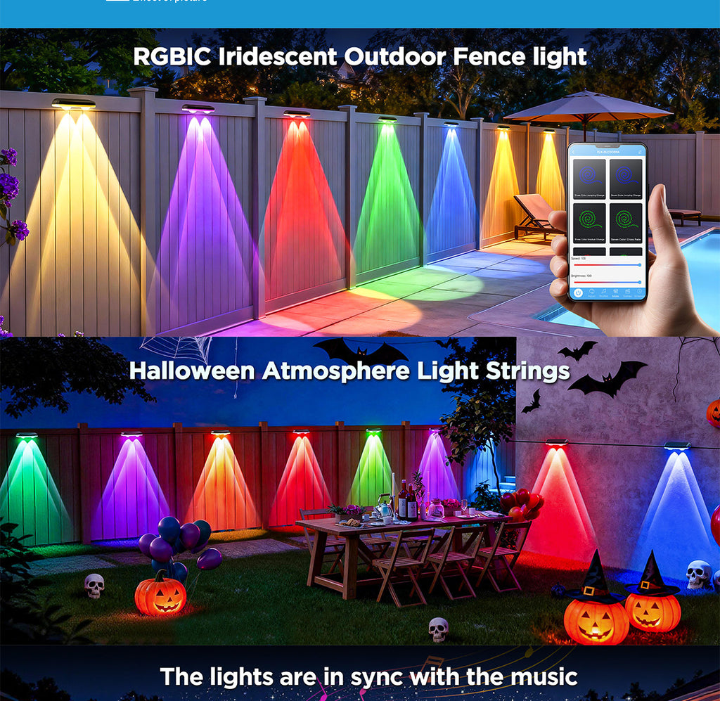 Bluetooth fence light RGBCW Iridescent Fence Light Wall Washer Light Fence Light Garden Light Waterproof Decorative Light
