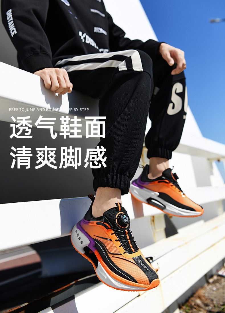 2025New Hollow Popcorn Carbon Plate Soft Sole Running Shoes for Men Training Combat High Elastic Shock Absorption Breathable Sports Shoes