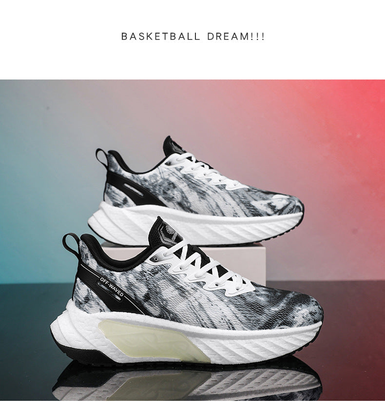 Marathon Running Shoes Soft Sole Cushioning Men and Women Mesh Training Running Shoes Rebound Physical Test Sports Student Sports Shoes Men's