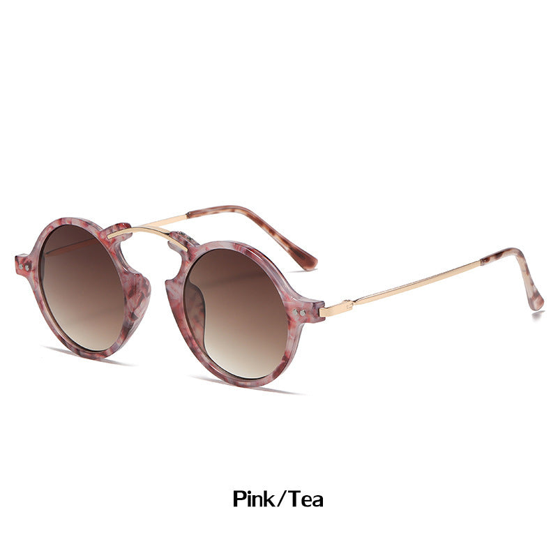Steampunk Small Frame Sunglasses for Women, European and American Trendy Round Frame Sunglasses, Unique Street Style Glasses for Women sunglasses