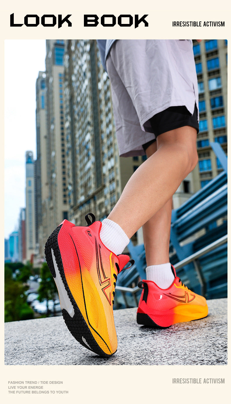 Mesh Men's Shoes New Thick-Soled Breathable Trendy Running Shoes Lightweight Shock-Absorbing Non-Slip Running Travel Shoes Casual Sports Shoes