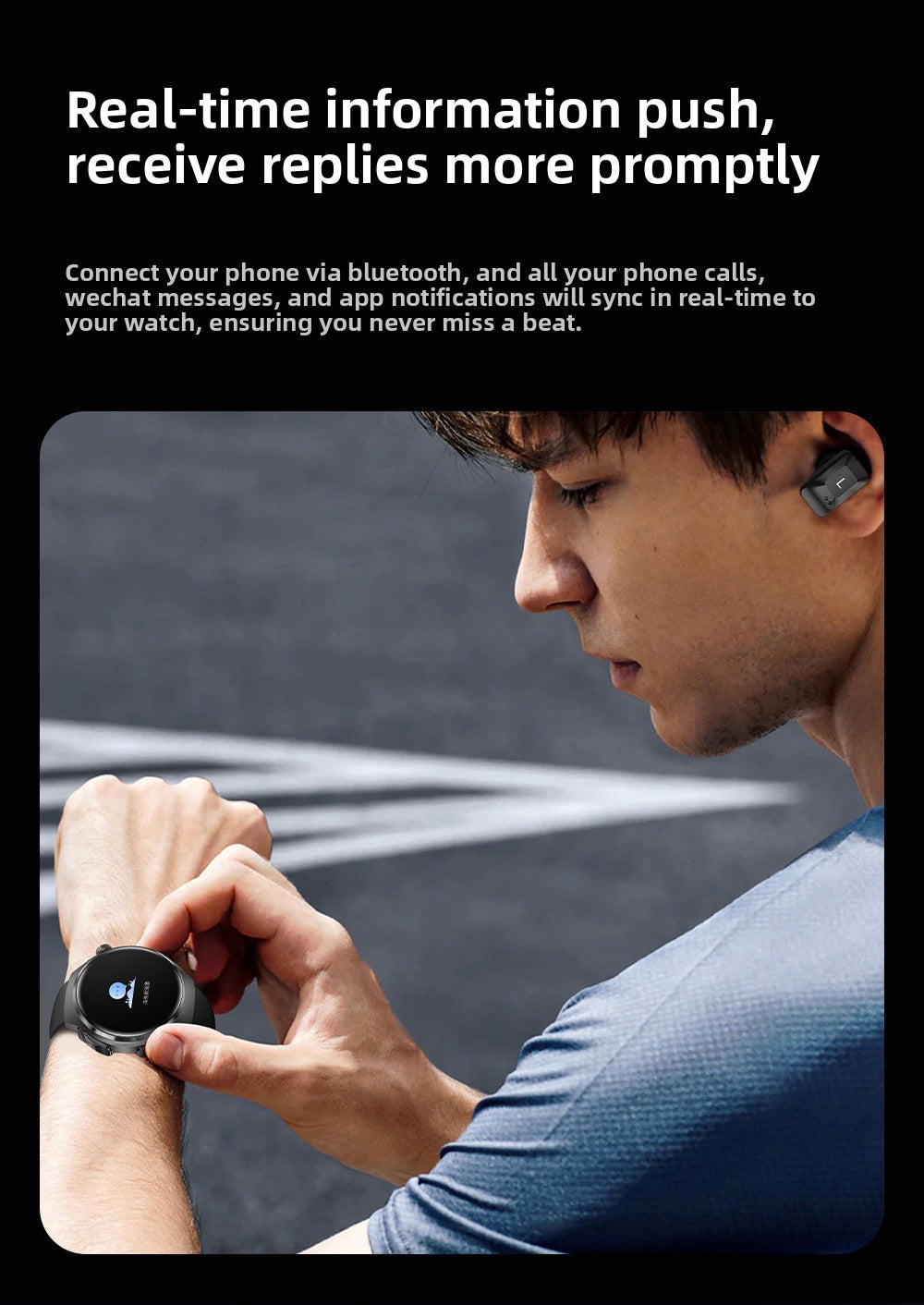 DK56Smart Watch1.52inch Bluetooth Call True Heart Rate Pedometer Sleep Monitoring Hidden Earphones Sports