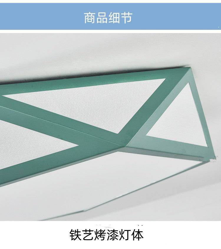 Minimalist Iron Art Acrylic Ceiling Light Nordic Diamond Geometric Hollow Children's Bedroom Colorful Macaron led Lamp